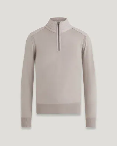 Belstaff Kilmington Quarter Zip Jumper In Neutral