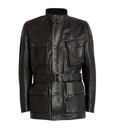 Belstaff Leather Trailmaster Panther Jacket In Black