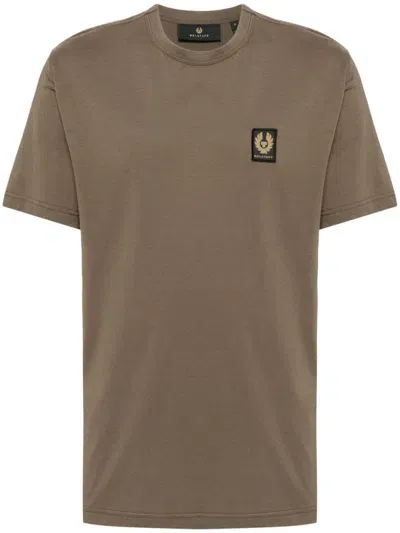 Belstaff Logo-patch Cotton T-shirt In Brown