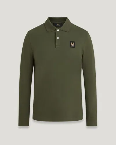 Belstaff Long Sleeved Polo In Tile Green