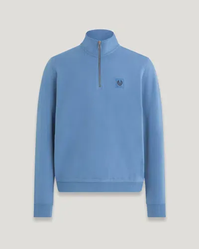 Belstaff Quarter Zip Sweatshirt In Moonlight Blue