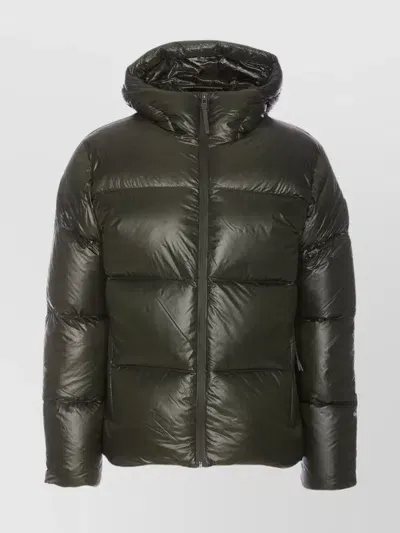 Belstaff Quilted Jacket Hood Zipped Pockets In Green