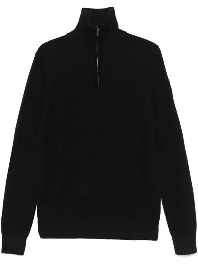 Belstaff Stanley Quarter Sweater In 黑色