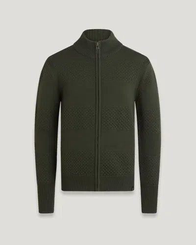 Belstaff Sternway Zip Cardigan In Green