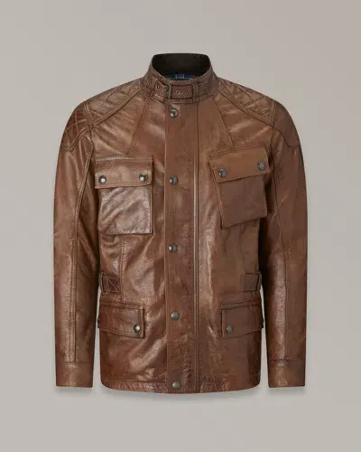 Belstaff Turner Motorcycle Jacket In Burnt Cuero