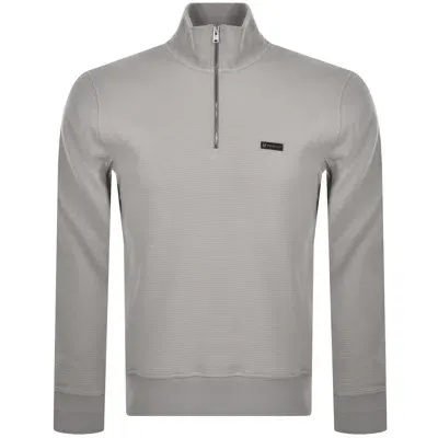 Belstaff Works Quarter Zip Sweatshirt Grey