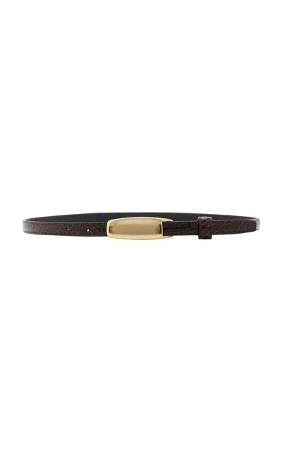 Ben-amun Croc-effect Leather Belt In Brown