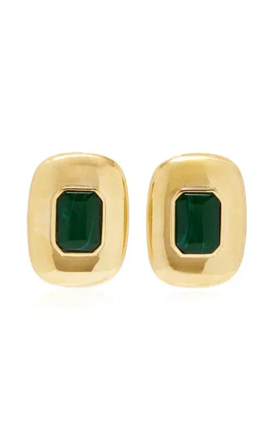 Ben-amun Exclusive Gold-tone Stone Earrings In Green