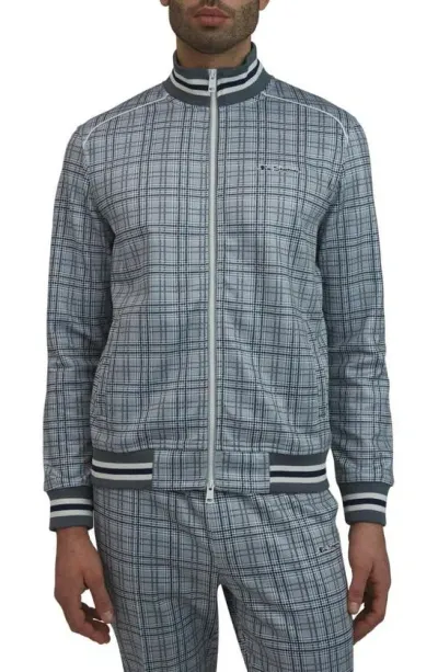 Ben Sherman Glen Plaid Track Jacket In Gray