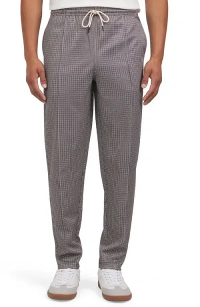 Ben Sherman Houndstooth Tricot Drawstring Pants In Tofu