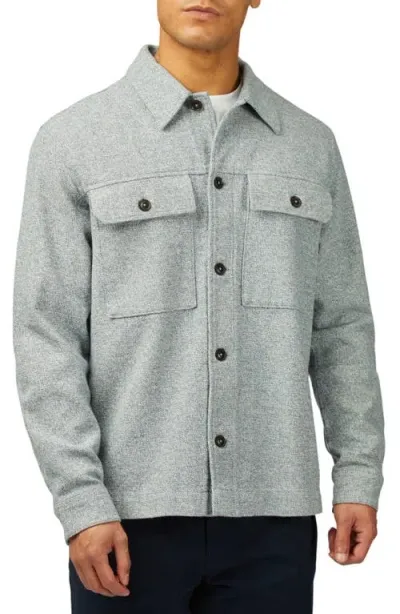 Ben Sherman Knit Cotton Button-up Shirt Jacket In Sea