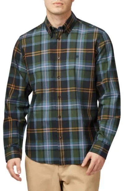 Ben Sherman Oversize Plaid Button-down Shirt In Camouflage