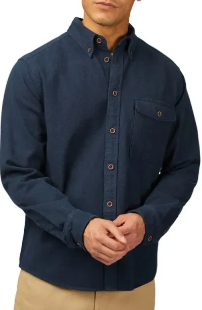 Ben Sherman Regular Fit Brushed Button-down Overshirt In Dark Navy