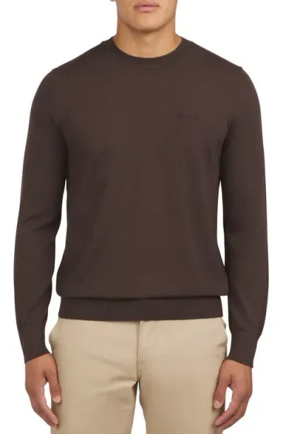 Ben Sherman Regular Fit Merino Wool Blend Sweater In Cocoa