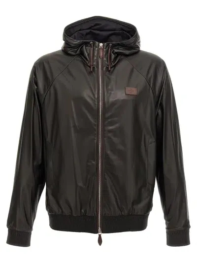 Berluti Scritto Padded Jacket In Black