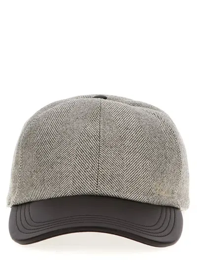 Berluti Chevron Cap In Grey