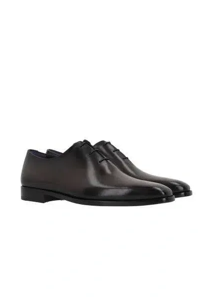 Berluti Leather Oxford Shoes In Black