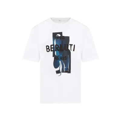 Berluti Optic White Printed Cotton T-shirt