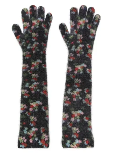 Bernadette Gloves Small Flower In Black