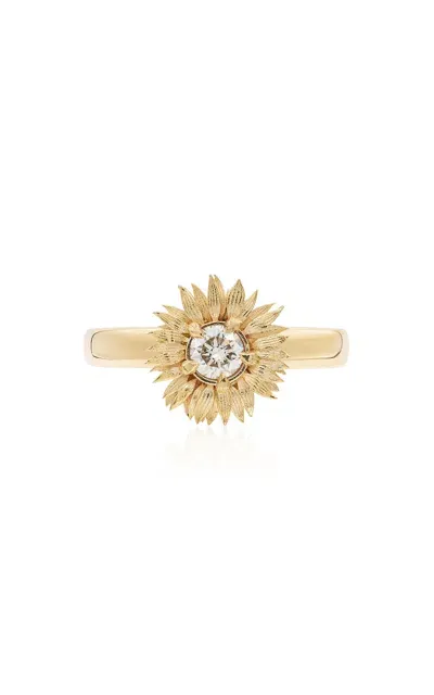 Bernard James Maxi Flora 14k Yellow Gold Diamond Ring