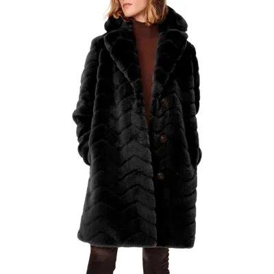 Bernardo Faux Fur Coat In Black