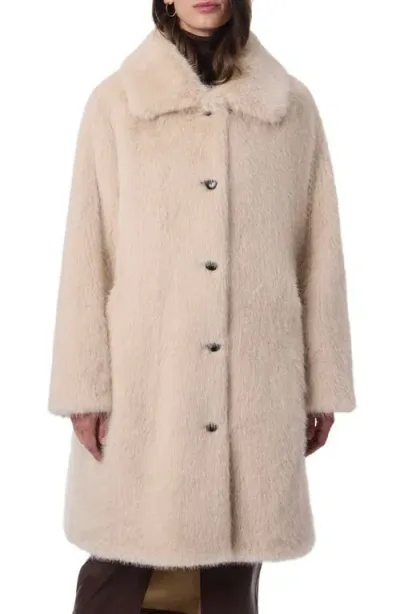 Bernardo Faux Fur Swing Coat In Misty Gold