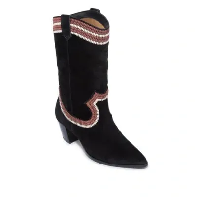 Bernardo Footwear Fremont Embroidered Western Boot In Black