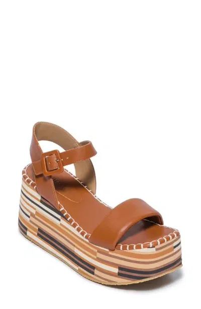 Bernardo Footwear Marley Platform Wedge Sandal In Luggage