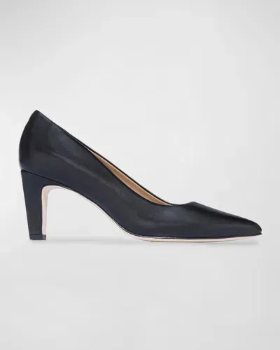 Bernardo Giselle Leather Classic Pumps In Black Antique Calf