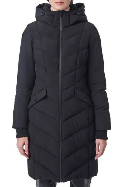 Bernardo Hooded Walker Coat In Black