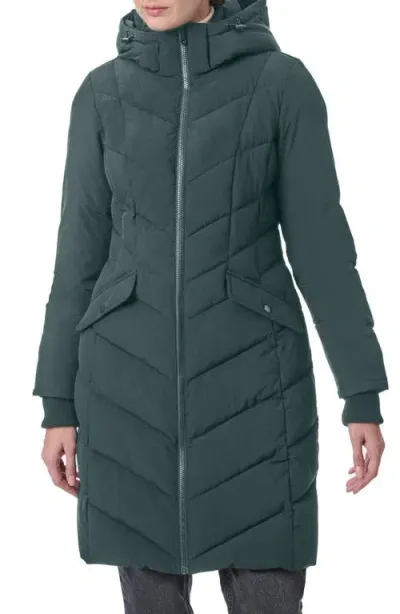 Bernardo Hooded Walker Coat In Urban Grey