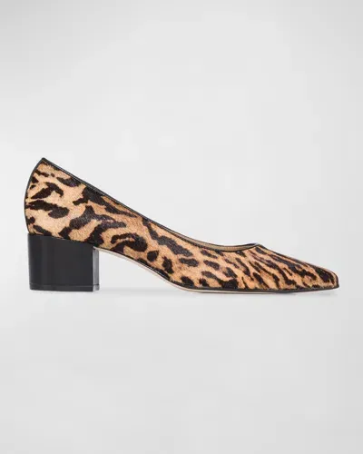 Bernardo Millie Leopard Block-heel Pumps In Millie Gato Haircalf