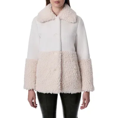 Bernardo Mixed Media Faux Fur Jacket In White