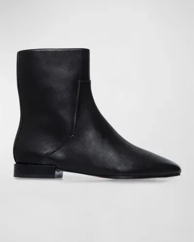 Bernardo Pierce Leather Ankle Booties In Black Antique Calf