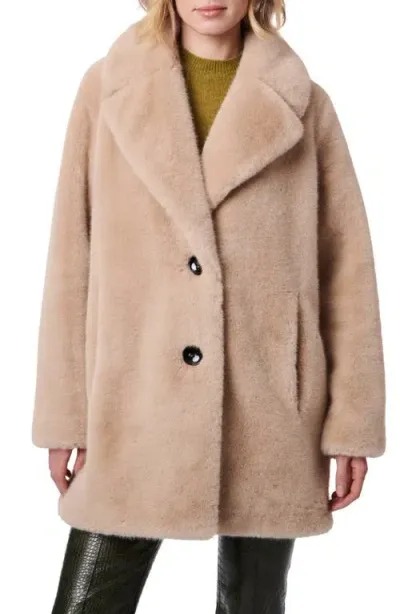 Bernardo The Sally Faux Fur Coat In Beige