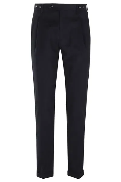 Berwich Barber Long Pant 2 Pences Soft Cotton Stretch In Navy