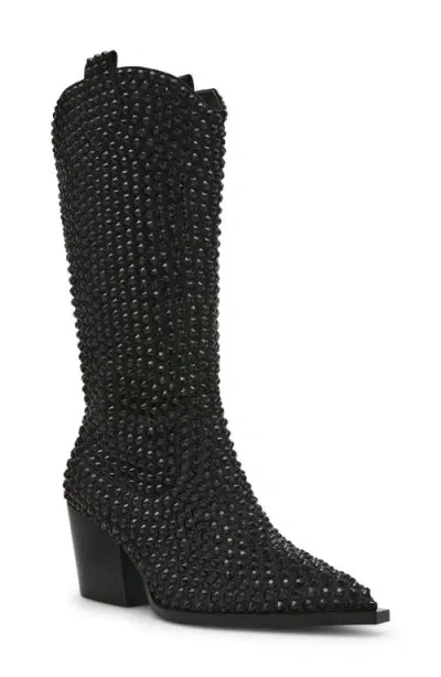 Betsey Johnson Randy Embellished Western Boot In Black