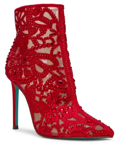 Betsey Johnson Bolt Bootie In Red