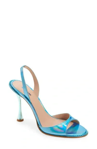 Betzábe Crystal Mirror Slingback Sandal In Crystal Turquoise Mirror