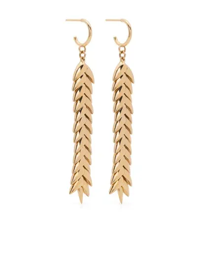 Bevza Long Spikelet Earrings In Gold