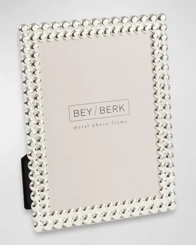 Bey-berk Chelsea Metal 5"x7" Picture Frame In Metallic