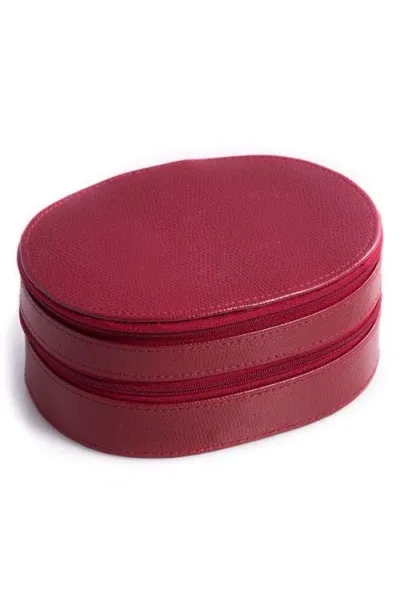 Bey-berk Leather Travel Jewelry Case In Red