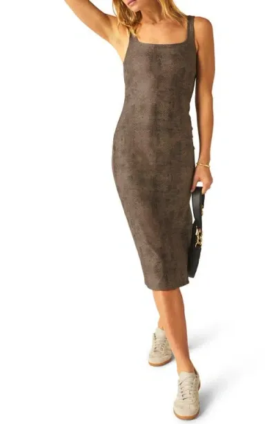 Beyond Yoga Softmark Icon Animal Print Midi Dress In Neutral Snakeskin