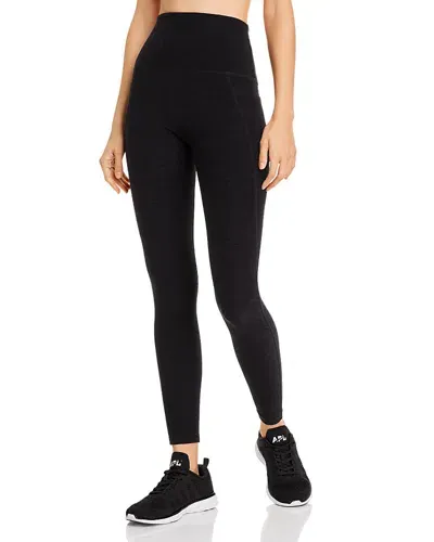 Beyond Yoga Spacedye Out Of Pocket High Waisted Midi Legging In Darkest Night