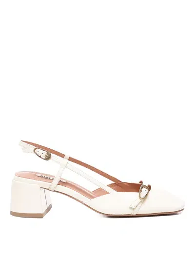 Bibi Lou Square Toe Slingback In White