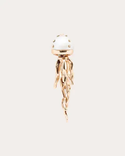 Bibi Van Der Velden 18kt Rose Gold Mini Jellyfish Pearl Earrings In Gold/white