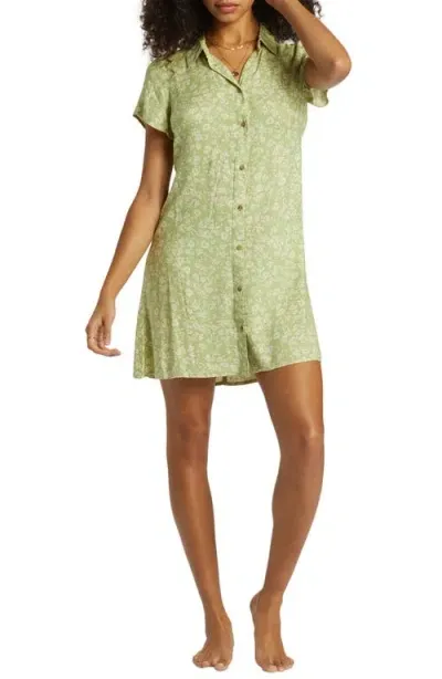 Billabong Cooler Days Floral Tie Back Minidress In Willow