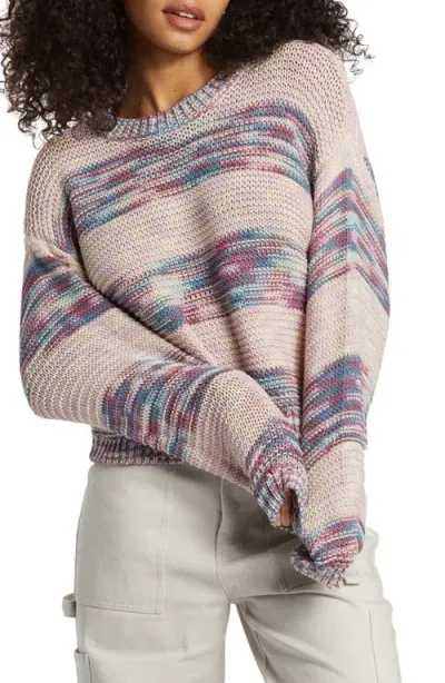 Billabong Fade Out Space Dye Stripe Sweater In Blue Shadow