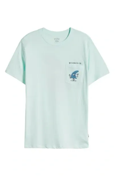 Billabong Funghi Pocket Graphic T-shirt In Sea Glass