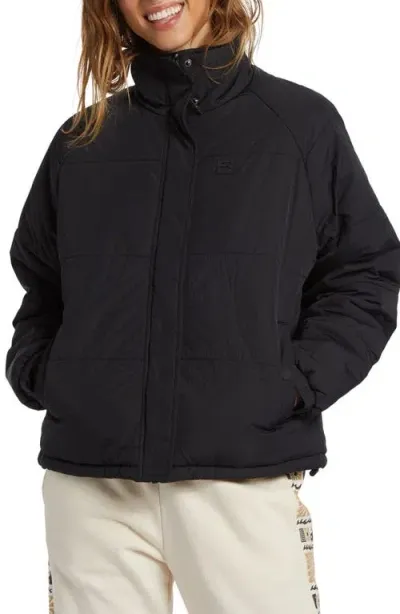 Billabong High Route Waterproof Puffer Jacket In Black